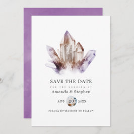 Amethyst Crystal Wedding Save The Date