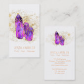 *~* Amethyst Crystals Cosmic Gold Glitzer Stars Visitenkarte (Vorne/Hinten)