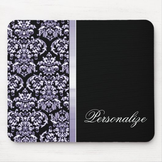 Amethyst Damask Ribbon Mousepad (Vorne)