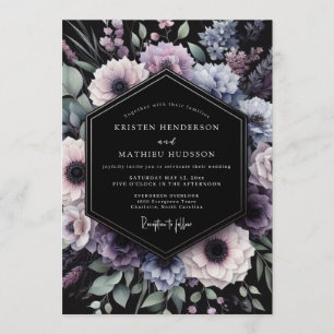 Amethyst-Dämmerungsblüten-Hochzeit Einladung