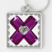 Amethyst Diamond Art, Lila Schlüsselanhänger (Vorne)