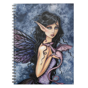 Amethyst-Drache Lila Fee Fantasy-Kunst Notizblock