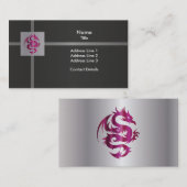 Amethyst Dragon auf Silber Visitenkarte (Vorne/Hinten)