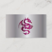 Amethyst Dragon auf Silber Visitenkarte (Rückseite)