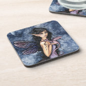 Amethyst Dragon Lila Faiasy Fantasy Art Untersetzer (Linke Seite)