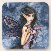 Amethyst Dragon Lila Faiasy Fantasy Art Untersetzer (Vorderseite)