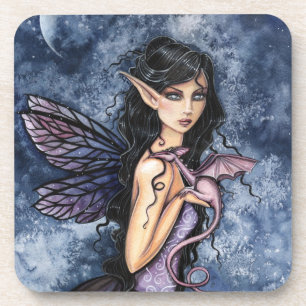 Amethyst Dragon Lila Faiasy Fantasy Art Untersetzer