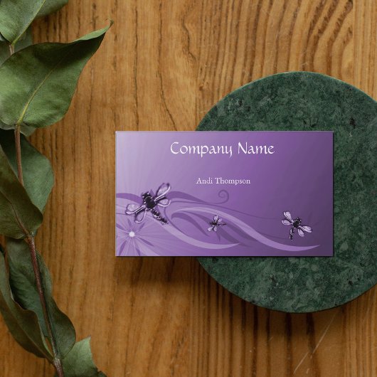 Amethyst Dragonflies Business Card Visitenkarte