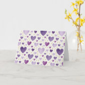Amethyst Dream Watercolor Hearts Karte (Gelbe Blume)