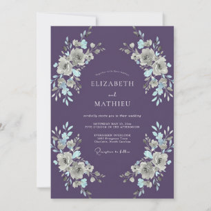 Amethyst düstere Winterhochzeit Einladung