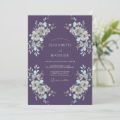 Amethyst düstere Winterhochzeit Einladung (Stehend Vorderseite)