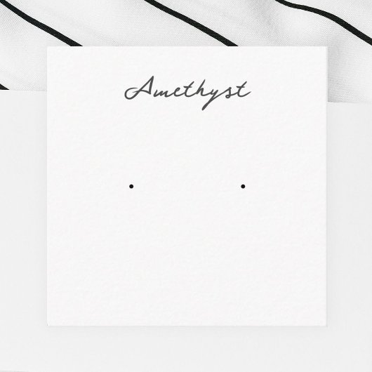 Amethyst Earring Juwelier Display Card Begleitkarte