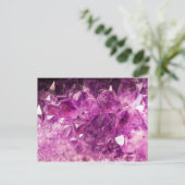 Amethyst Edelstein-Bild glänzend und funkelnd Postkarte (Stehend Vorderseite)