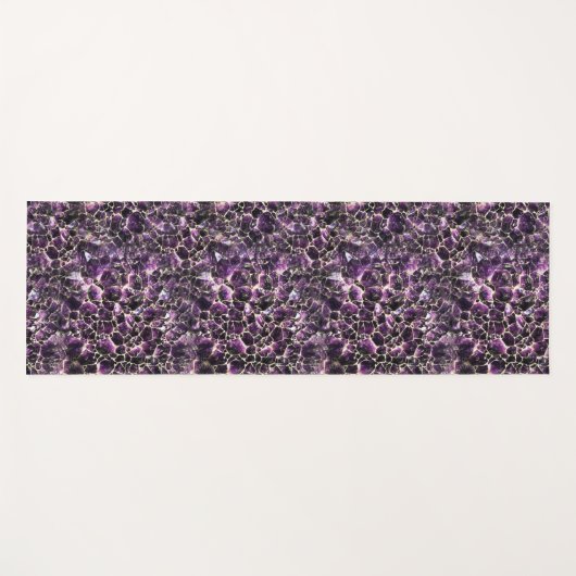 Amethyst Edelstein-Kristalldruck Yogamatte (Vorderseite (Horizontal))