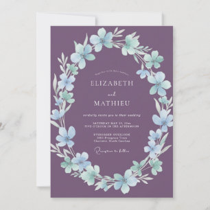 Amethyst-Eis-Blüten-Hochzeit Einladung