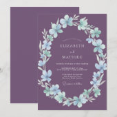 Amethyst-Eis-Blüten-Hochzeit Einladung (Vorne/Hinten)