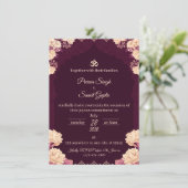 Amethyst Elegance: Floral Purple Wedding Invitatio Einladung (Stehend Vorderseite)