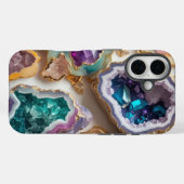 Amethyst & Emerald Crystal Geodes - Eleganter Marm Case-Mate iPhone Hülle (Rückseite (Horizontal))