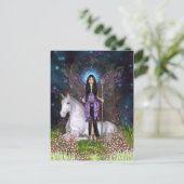 Amethyst Fairy and Unicorn Postkarte (Stehend Vorderseite)