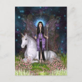 Amethyst Fairy and Unicorn Postkarte (Vorderseite)