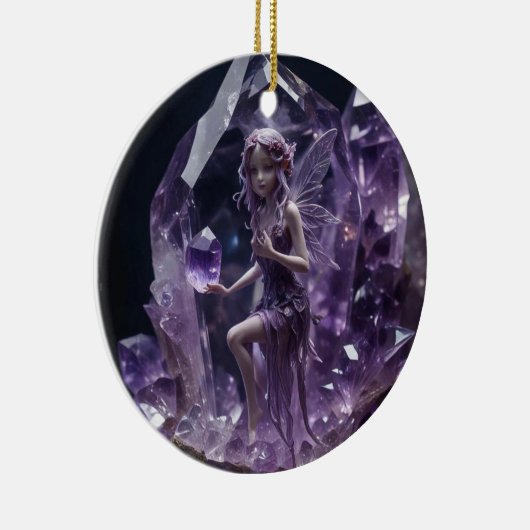 Amethyst Fairy Crystal Keramik Ornament (Rechts)