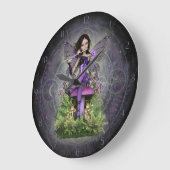 Amethyst Fairy ~ Magic Flute Große Wanduhr (Winkel)