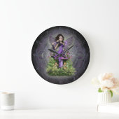 Amethyst Fairy ~ Magic Flute Große Wanduhr (Zuhause)