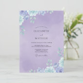 Amethyst-Farbene Bemalte Hochzeit Einladung (Stehend Vorderseite)