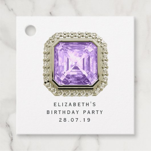 Amethyst Februar Birthstone Geschenkanhänger (Vorderseite)