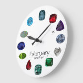 Amethyst, Februar Birthstone Große Wanduhr (Winkel)