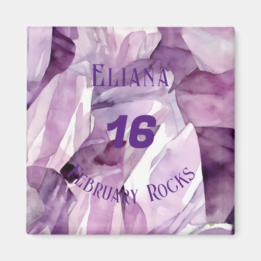 Amethyst Februar Geburtstagsfeier Eigeninitiative Magnet (Vorne)