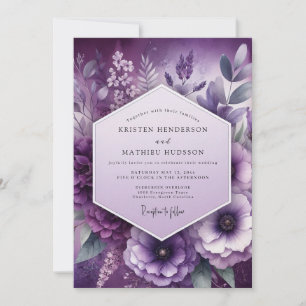 Amethyst Floral Eleganz Hochzeit Einladung