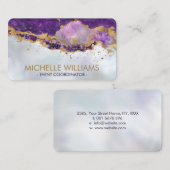 Amethyst, Fluorit und Golden Spritzer Abstrakt Visitenkarte (Vorne/Hinten)