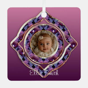 Amethyst-Foto Ornament Aus Metall