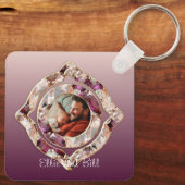 Amethyst-Foto Schlüsselanhänger (Rückseite)