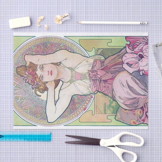 Amethyst (Four Jewels), Alphonse Mucha Seidenpapier (Handwerk)