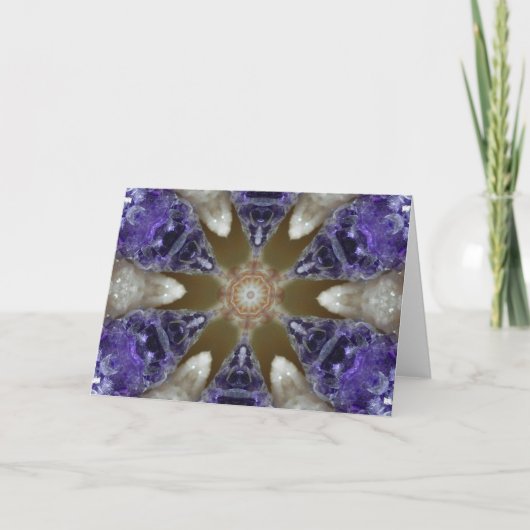 Amethyst Freuden-Kristall-Mandala Karte (Vorderseite)