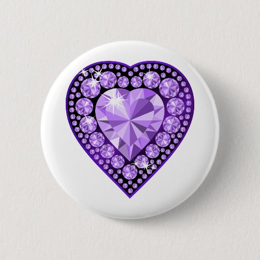 Amethyst Gem Herz Button (Vorderseite)