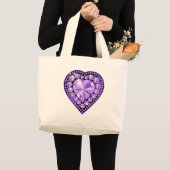 Amethyst Gem Herz Jumbo Stoffbeutel (Vorderseite (Produkt))