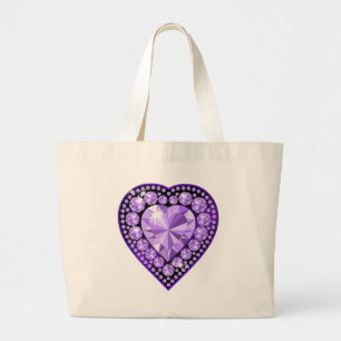 Amethyst Gem Herz Jumbo Stoffbeutel
