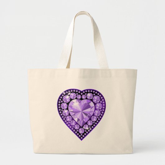 Amethyst Gem Herz Jumbo Stoffbeutel (Vorne)