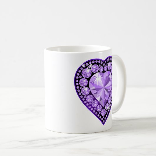 Amethyst Gem Herz Kaffeetasse (VorderseiteRechts)