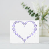 Amethyst Gem Herz Postkarte (Stehend Vorderseite)