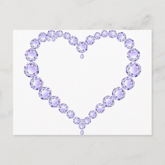 Amethyst Gem Herz Postkarte (Vorderseite)