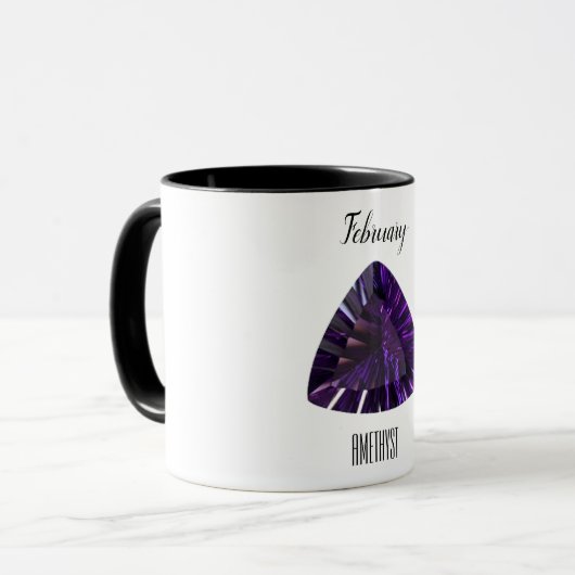 Amethyst Gem Lila Coffee Tasse Februar Birthstone (Vorderseite Links)