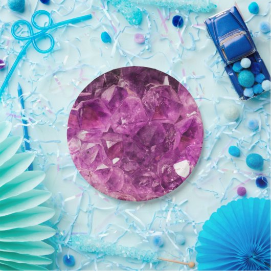 Amethyst Gem Stone Pappteller (Party)