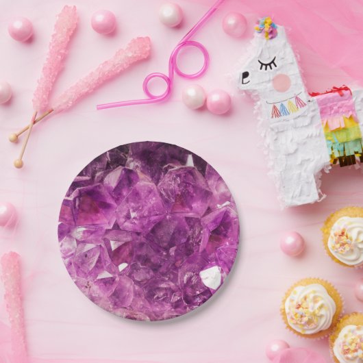 Amethyst Gem Stone Pappteller (Party)