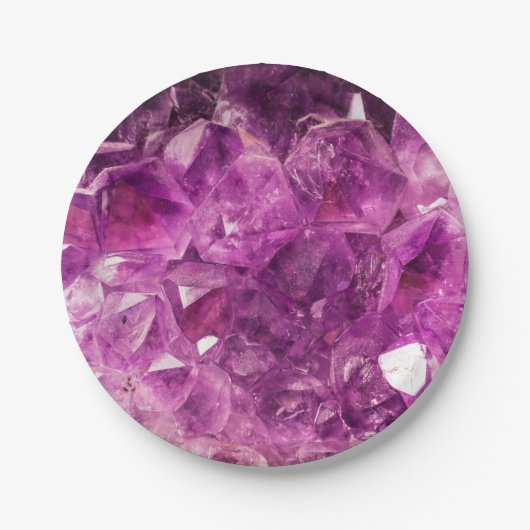 Amethyst Gem Stone Pappteller (Vorderseite)