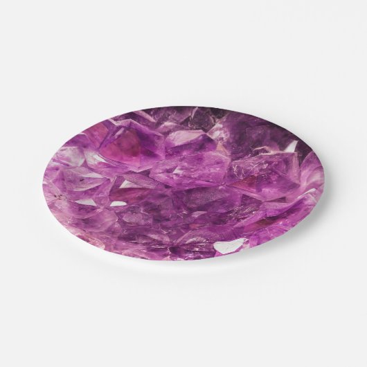 Amethyst Gem Stone Pappteller (Schrägansicht)