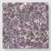 Amethyst Gemstone Crystal Print Steinuntersetzer (Vorderseite)